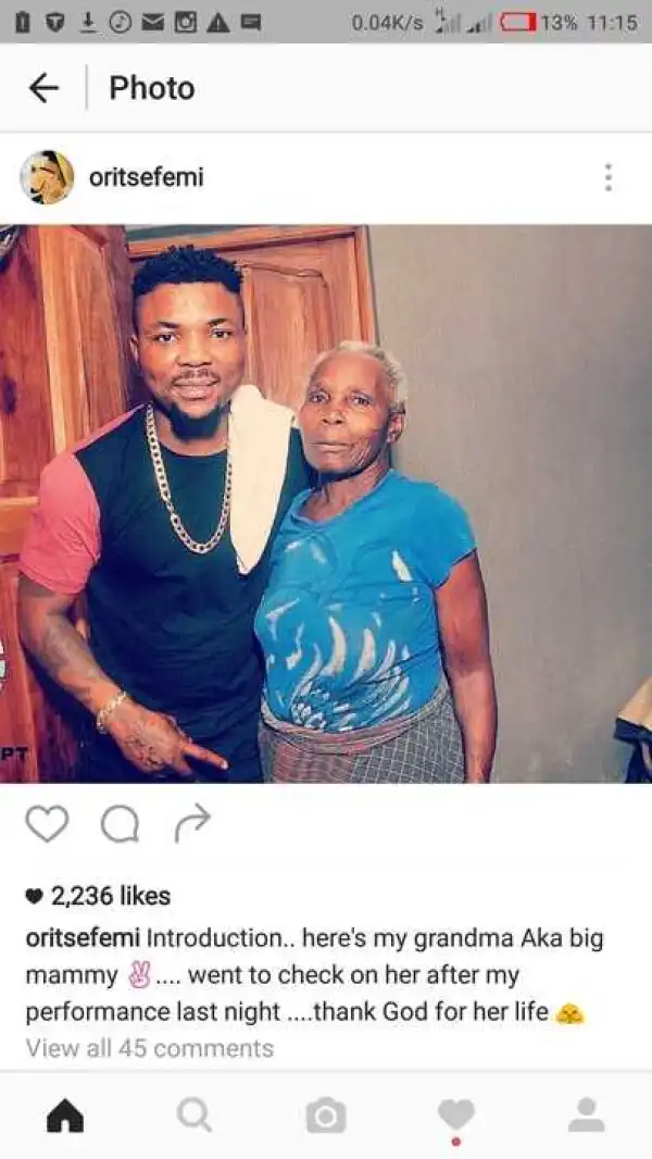 Singer Oritse Femi